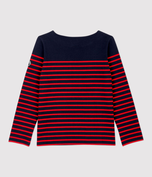 Marini&egrave;re iconica in cotone Donna blu/rosso